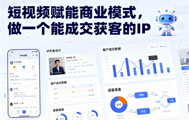 短视频赋能商业模式，做一个能成交获客的IP-摇钱述